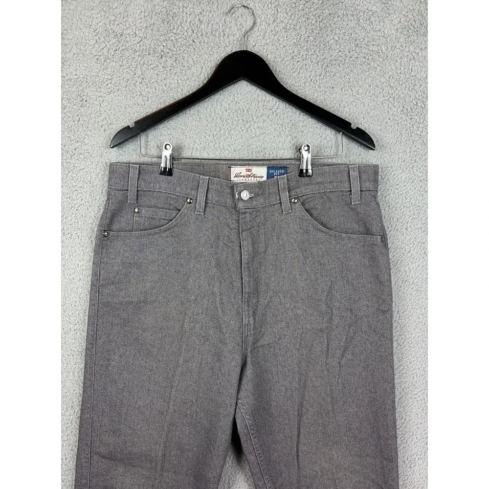 VTG Levis 540 Signature Jeans Mens 37x31 Gray Relaxed Fit Tapered Denim Made USA
